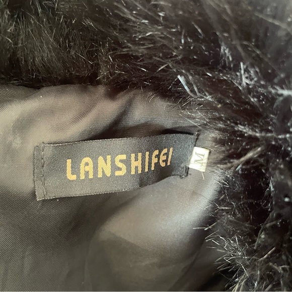 LANSHIFEL Faux fur black coat - Picture 6 of 6
